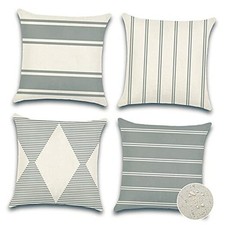 Outdoor Waterproof Throw Pillow Covers Set of 4 18" x 18" Pack of 4 Grey