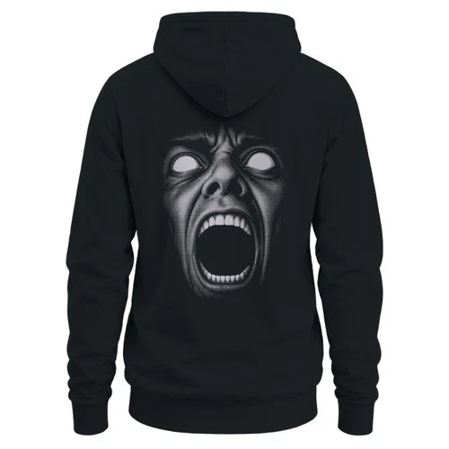 Screaming Face Horror Illustration Men's Hoodie - product listing photo