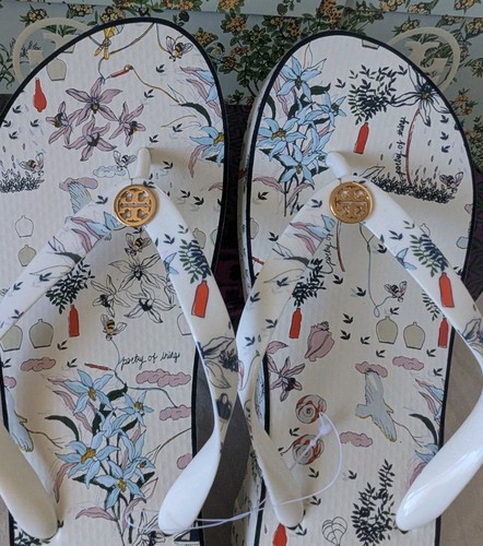  Tory Burch  Wedge Cut-Out Flip Flops Size 11 NIB - Picture 4 of 11