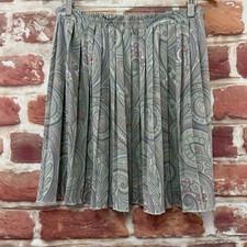 Vintage Alfred Dunner Skirt Womens 12 Gray Multicolor Boho Floral Casual Career