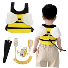 Toddler Leashes + Anti Lost Wrist Link for Kids, 4 in 1 Kid Harness Backpack 