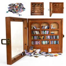 Anxiety Bookshelf Mini Books Display Walnut Stress Relief Decor Library