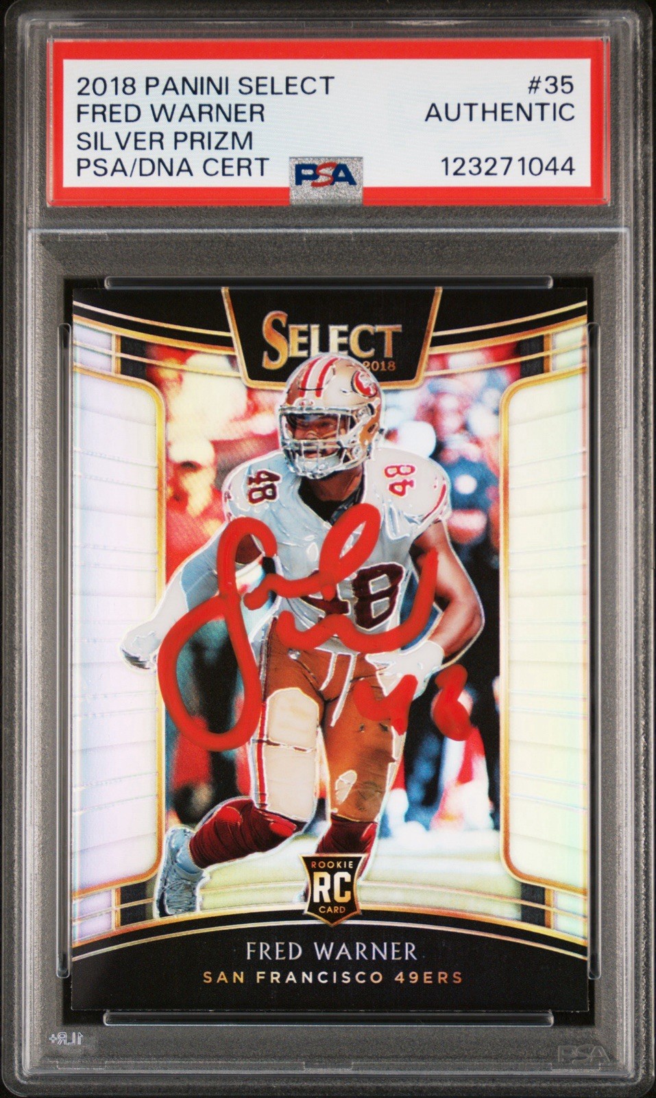 2018 Select Silver Fred Warner Autographed Rookie PSA AUTO Authentic #123271044