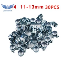 30 Pcs 1/4"（11mm-13mm） Fuel Injection Gas Line Hose Clamps Clip Pipe