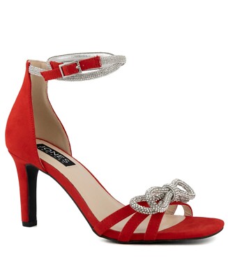 Jones New York Women's Tarrie Rhinestone Bow Dress Sandals, Red Size 7M