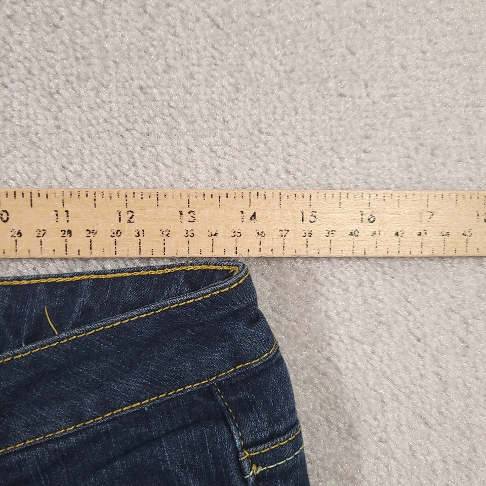 Pantalones de mezclilla Rocawear para mujer 6 azules ajustados azules elásticos bolsillos bordados 28x28 Foto 4 de 4