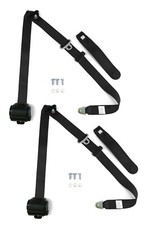 Fit 1964-75 Mopar 3 Point Bucket Seat Belts Black Challenger Cuda Charger Gtx