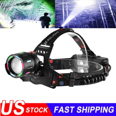 99000000lm Super Bright LED Headlamp USB Rechargeable Headlight Flashlight Torch