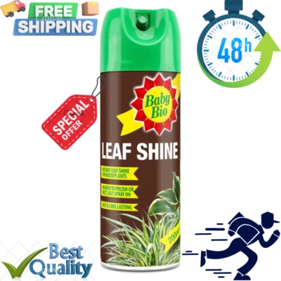 Baby Bio 84899143 Leaf Shine 200ml Ready To Use Aerosol Spray for Plant Leaves