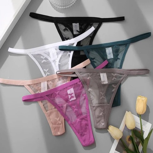 6 Pack Lot Sexy Womens Sheer Panties Lingeries Bikini G string Thongs Underwear - Picture 2 of 13