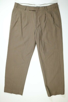 Mens Sartaj Beige Dress Pants (Pleated) 40x30 GUC