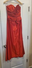 Jessica McClintock Long Red Strapless Gown 6