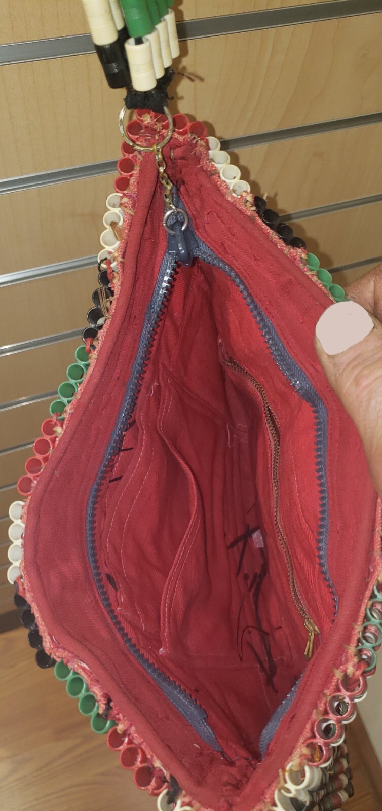 Jamaican colored plastic tubed hand bag Gem