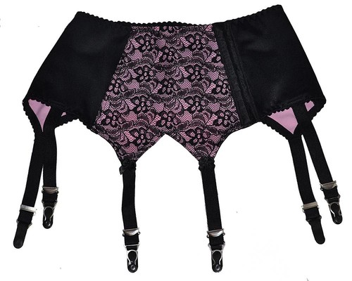 6 Strap Suspender Belt Retro/Vintage Style Side Fastening Black/White Size S-XXL - 第 10/14 張圖片