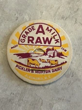 Vintage Pickler & Morton Dairy Milk Bottle Cap Albemarle NC