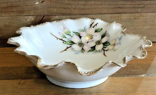 Vtg Norcrest China Porcelain Dogwood Trinket Nut Dish NW-DW-51 - Picture 4 of 7