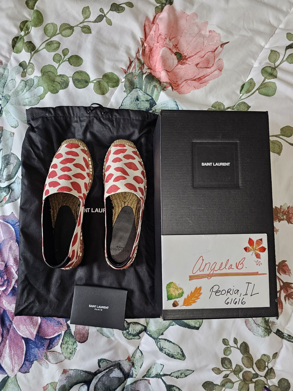 SAINT LAURENT Nuovissime espadrillas tela labbra YSL 35 5