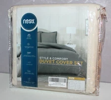 Nestl Style & Comfort Duvet Cover Set - Queen Size, Cream