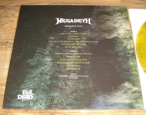 Megadeth "Megadeth Tour" Green/Black Vinyl Record 1984 Metallica Slayer - Picture 4 of 5