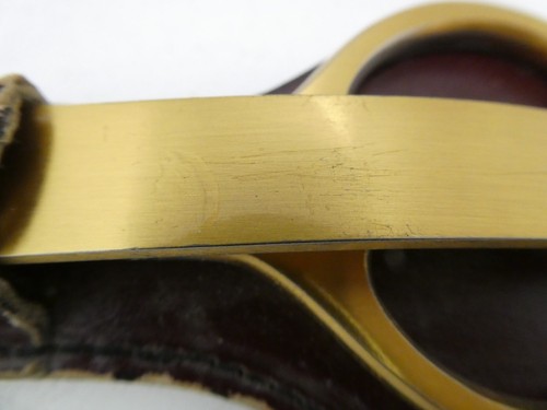 VINTAGE SOLINGEN GERMAN SCISSORS LETTER OPENER LEATHER CASE DESK SET GILT HANDLE - Picture 3 of 9