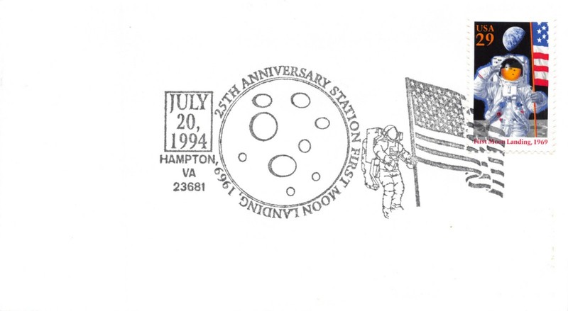 +25th ANNIV. APOLLO 11 NO CACHET 7/20/94 FD USE HAMPTON, VIRGINIA - SC# 2841a
