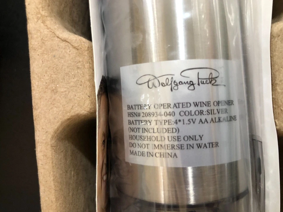 Wolfgang Puck abridor de vinho elétrico - Novo na caixa - Cor prata cor Gunmetal - Imagem 2 de 4