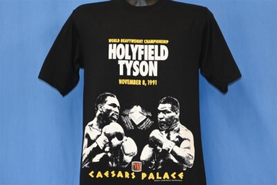 vtg 90s HOLYFIELD VS TYSON HEAVYWEIGHT CHAMP BOXING 1991 DEADSTOCK 