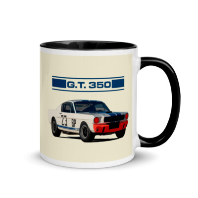 1965 Shelby GT350R Fastback Mustang Race Car Mug with Color Inside | eBay