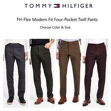 Tommy Hilfiger TH-Flex Modern Fit Four-Pocket Twill Pants, Choose Color  Size