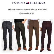 Tommy Hilfiger TH-Flex Modern Fit Four-Pocket Twill Pants, Choose Color & Size