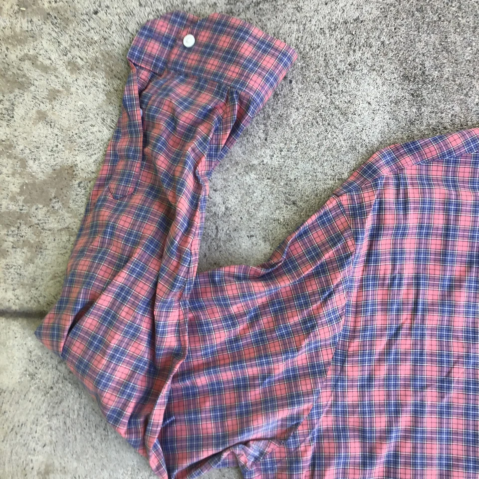 Daniel Cremieux Classic Fit Men XL Pink Blue Striped Dress Shirt Button Down - Image 2 of 4