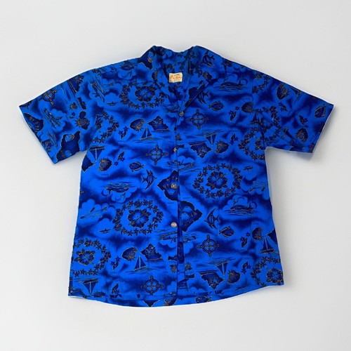 Vintage 60’s/70’s Authentic Ui-Maikai Hawaiihemd Baumwolle Knopfleiste Hemd M/L - Bild 1 von 6
