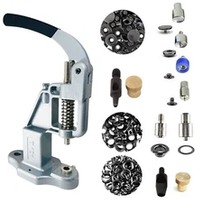 Hand Press With Rust Free 15mm Glove Spring Snaps and 5mm Eyelets Matching Dies