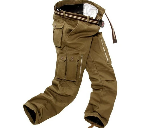 Herren Fleecefutter Arbeitshosen Warm Thermohose Freizeit Cargo Winter Hose DE!! - Bild 7 von 18