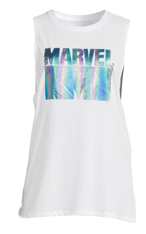 New Marvel Juniors Iridescent Tank Top Muscle Tshirt Size XS(1)