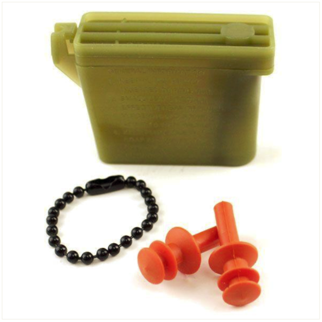 Military Issue Ear Plugs With Storage Case USGI Tactical Earplugs 26 DB