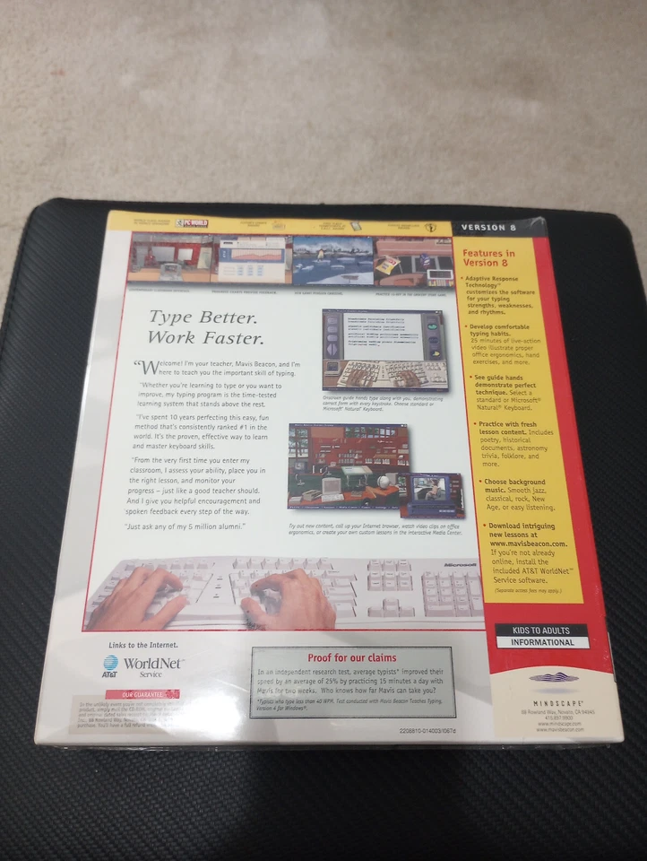 Mavis Beacon Teaches Typing Version 8 For Windows 95 BRAND NEW SEALED BIG BOX - Image 4 of 4