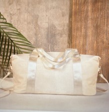 Rachel Zoe Amalfi Weekender Pearl White Crossbody Duffle Waterproof Nwt 12x21x11