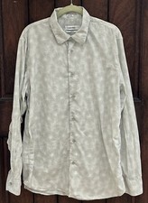 CALVIN KLEIN Men's Shirt Button Up Long Sleeve Size Large Modern Fit Gray EUC