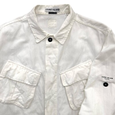 VTG 80s Stone Island Marina Fatigue Military Flax Jacket Swiss Tab