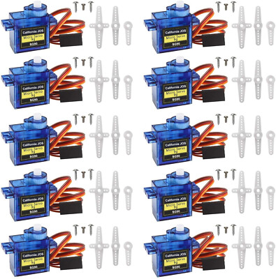10 x SG90 9G Micro Servo Motor For RC Robot Helicopter Airplane Car Boat PR USA