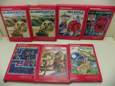 Vintage Mattel Electronics Intellivision set of 7 Games