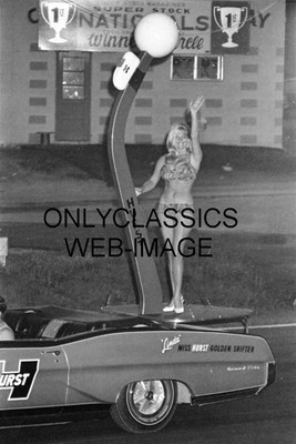 1966 MISS HURST SEXY LINDA VAUGHN BIKINI 4X6 PHOTO AUTO RACING PINUP