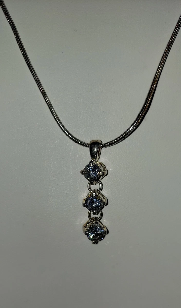 Necklace Triple Faux Diamond Pendant Claire s