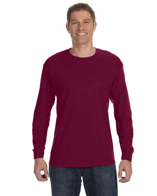 Gildan G540 Mens Heavy Cotton Preshrunk Tshirt Crew Neck Long Sleeve T-Shirt