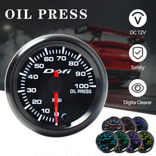 2 52mm Pointer 7 Colors Led Car Psi 18npt Oil Pressure Gauge Meter With Sensor
