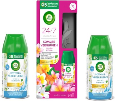 Air Wick Freshmatic Starter Set Sommervergnügen + 2x Nachfüller Cotton & Flieder