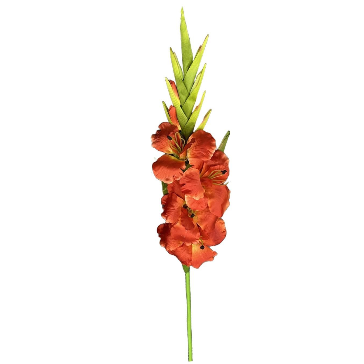 Leaf Orange Gladioli Artificial Stem 115cm 6 Pack - Green - Image 2