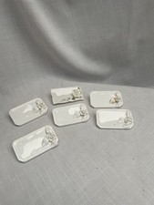 A Shafford Design Bone China Floral Set Of 6 Place Card Holders Vintage 1970's