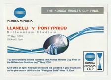 07/05/2005 Rugby Union Ticket Stub : Llanelli v Pontypridd
